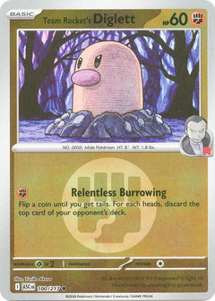 100/217 Team Rocket's Diglett (Energy Symbol Pattern) Reverse Hol