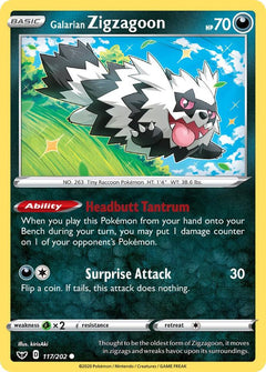 117/202 Galarian Zigzagoon Common