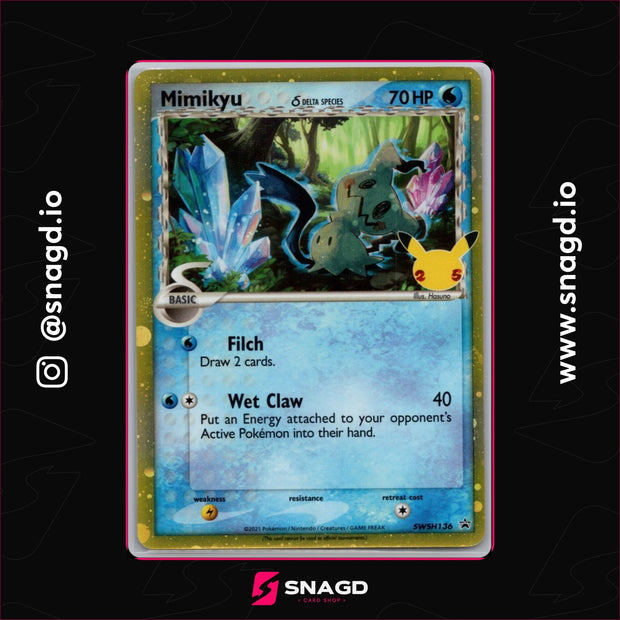 Mimikyu (Delta Species) Holo Promo SWSH136 — actual photo 1