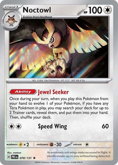 078/131 Noctowl Holo Rare