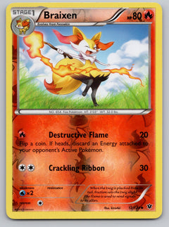 012/124 Braixen Reverse Holo Uncommon