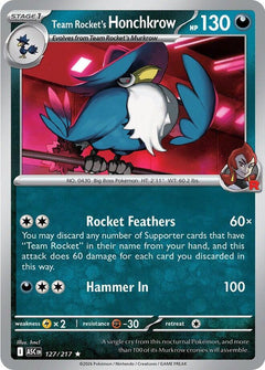 127/217 Team Rocket's Honchkrow Holo Rare