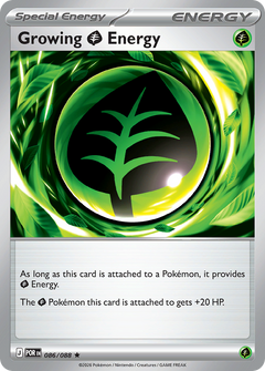 086/088 Growing Grass Energy Holo Rare